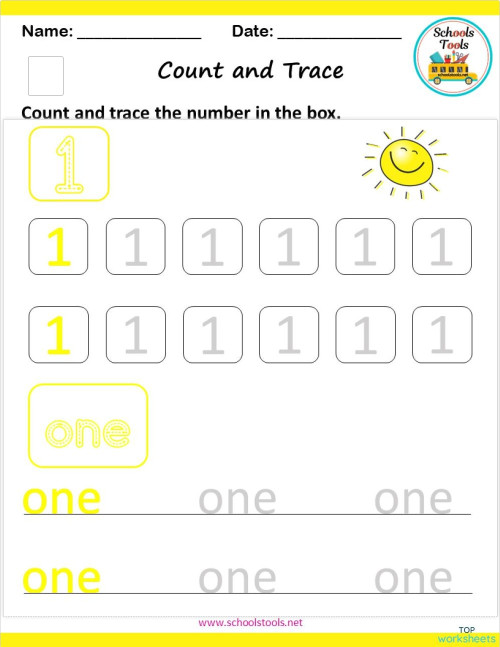 Tracing Numbers & Number Words Sheets 0-20 1-5. Interactive worksheet ...