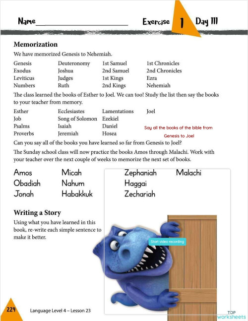 Lesson 23 Pg 224 225 Memorization Ex 1 Interactive Worksheet Lesson 23 Pg 224 225 Memorization Ex 1 Interactive Worksheet