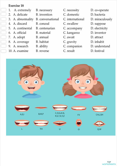STRESS PRACTICE 18. Interactive worksheet | TopWorksheets