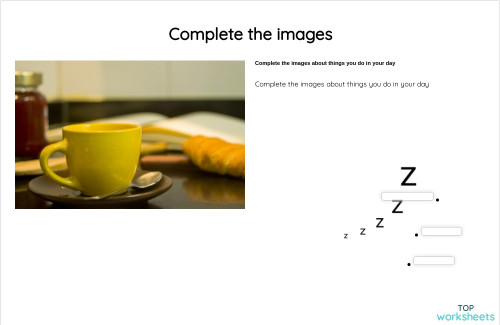 Complete the images. Interactive worksheet | TopWorksheets