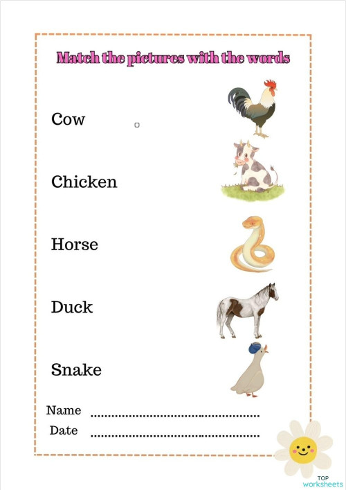 match Word w pictures. Interactive worksheet | TopWorksheets
