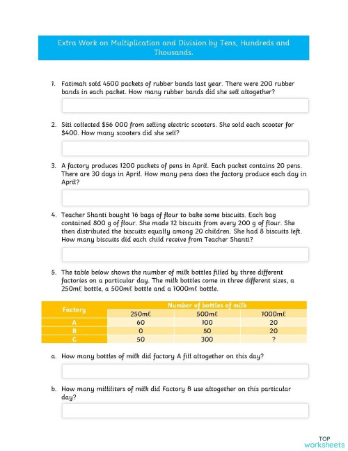 Word Problem Extra. Interactive worksheet | TopWorksheets