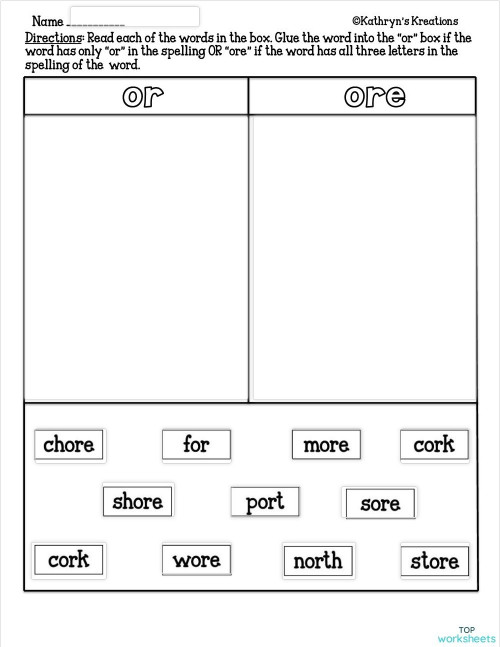 or and ore worksheet. Interactive worksheet | TopWorksheets