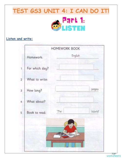 GS3_UNIT 4_REVIEW AND TEST. Bài tập tương tác | TopWorksheets