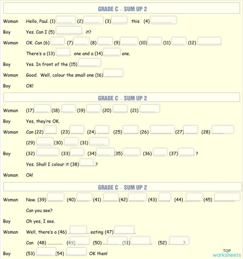 GRADE C - SUM UP 2. Interactive worksheet | TopWorksheets