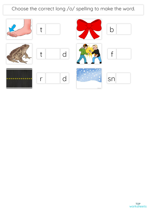 long o spellings interactive worksheet topworksheets