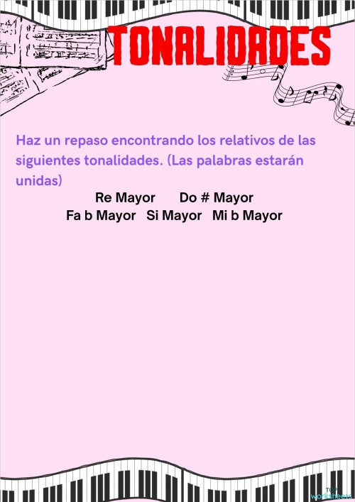 Tonalidades: fichas interactivas y ejercicios online | TopWorksheets