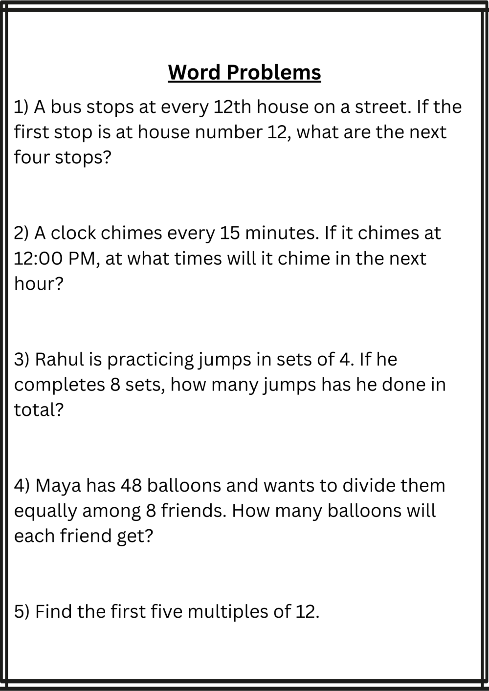 M_G04M06L15_WE01_Word Problems. Interactive worksheet | TopWorksheets