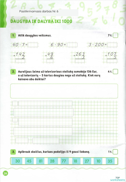 3 klasė: interactive worksheets and online exercises | TopWorksheets