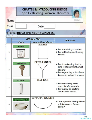 REVISION Topic 1.2 Handling apparatus. Interactive worksheet ...