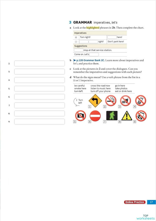 Imperatives, let's. Interactive worksheet | TopWorksheets