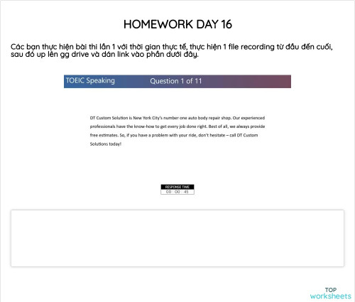 HOMEWORK DAY 16. Interactive worksheet | TopWorksheets