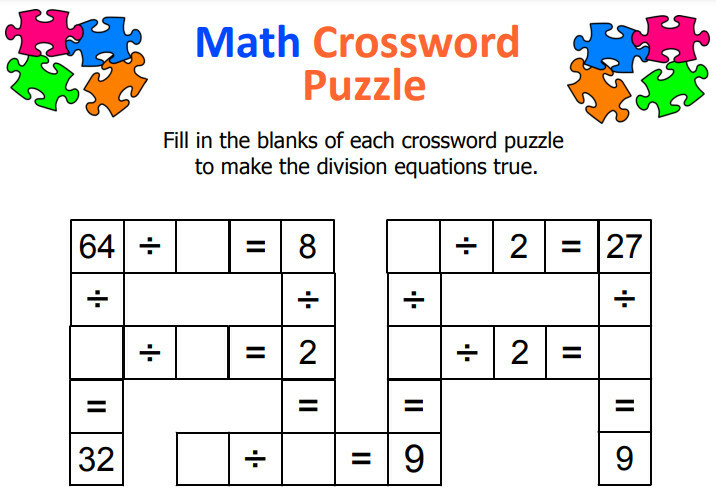 Division Crossword Puzzle Interactive Worksheet TopWorksheets