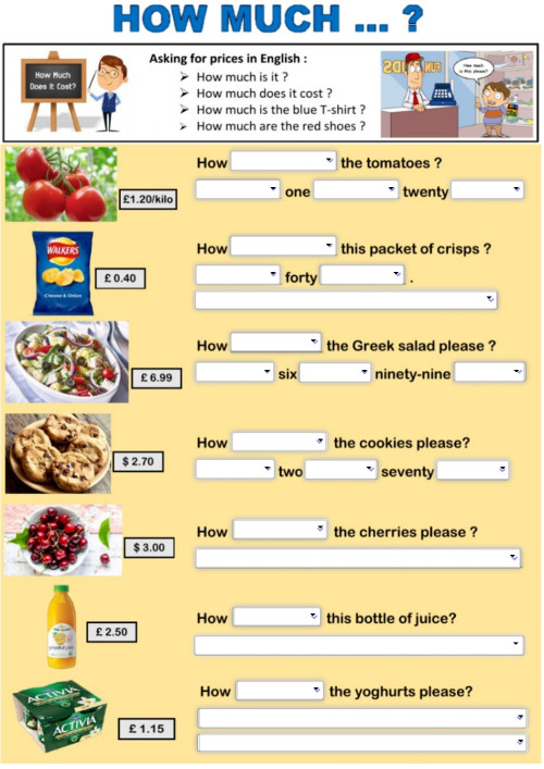 How much...? 1. Interactive worksheet | TopWorksheets