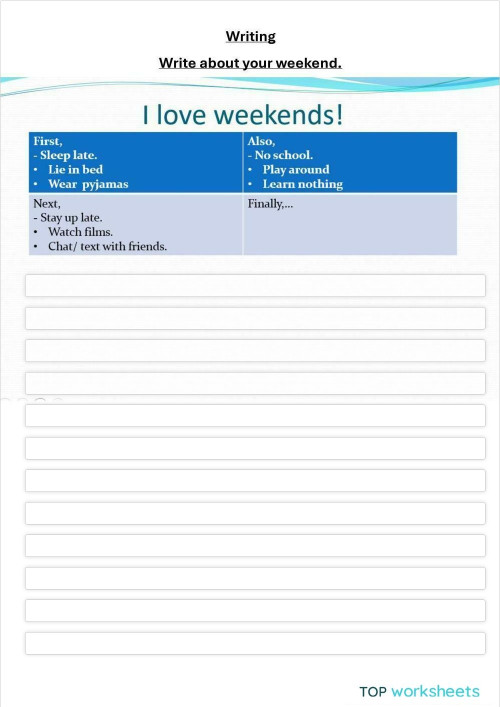 writing. Interactive worksheet | TopWorksheets