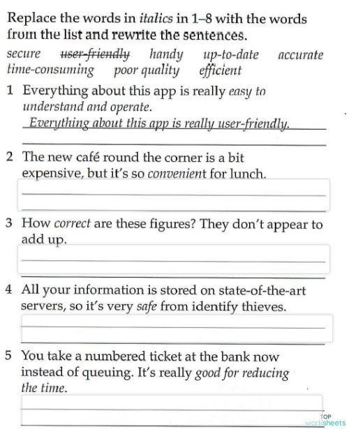 Services and systems. Interactive worksheet | TopWorksheets