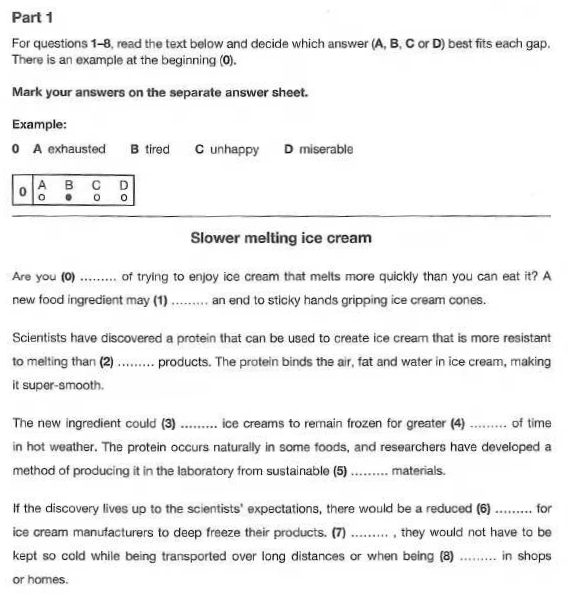 B2 FIRST (4 2021) READING & USE OF ENGLISH PART 1. Interactive ...