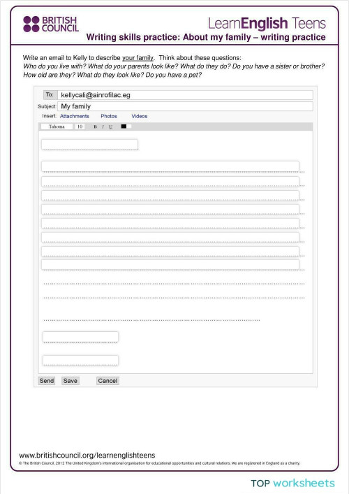 Writing - General English. Interactive worksheet | TopWorksheets