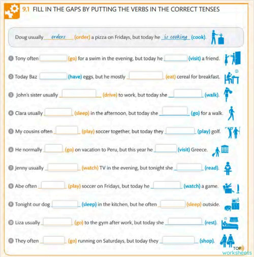 Routines and exceptions. Interactive worksheet | TopWorksheets