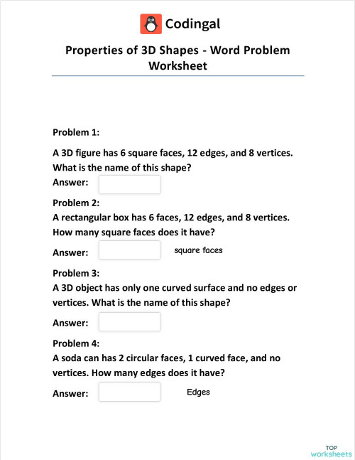 M_G04M16L53_WE02_Properties of 3D shapes - Word Problems.. Interactive ...