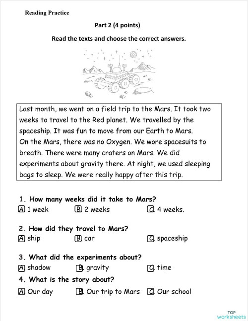 Reading Practice. Interactive worksheet | TopWorksheets