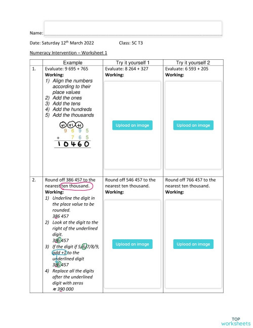 NU IN MATHS 5C WEEK 1 T3. Interactive worksheet | TopWorksheets