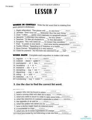 LESSON 7 SPELLING 7TH GRADE. Interactive worksheet | TopWorksheets lesson-7-spelling-7th-grade-interactive-worksheet-topworksheets