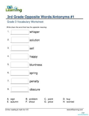 antonyms interactive worksheets and online exercises topworksheets