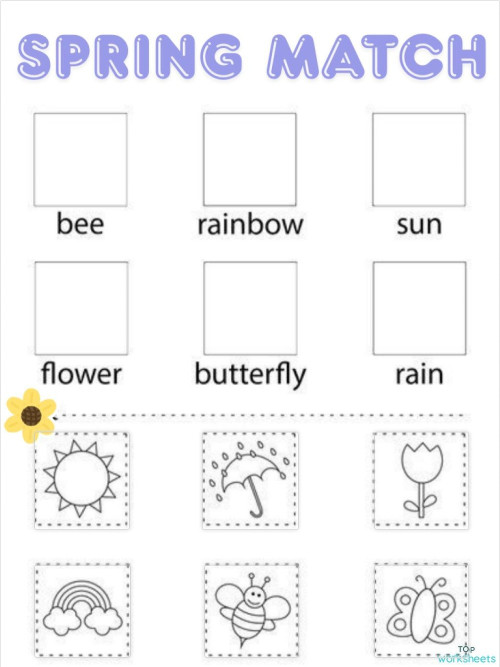SPRING MATCH. Interactive worksheet | TopWorksheets