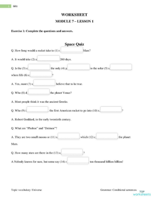 G61 - M7.L1 - Homework (3/11/2021). Bài tập tương tác | TopWorksheets