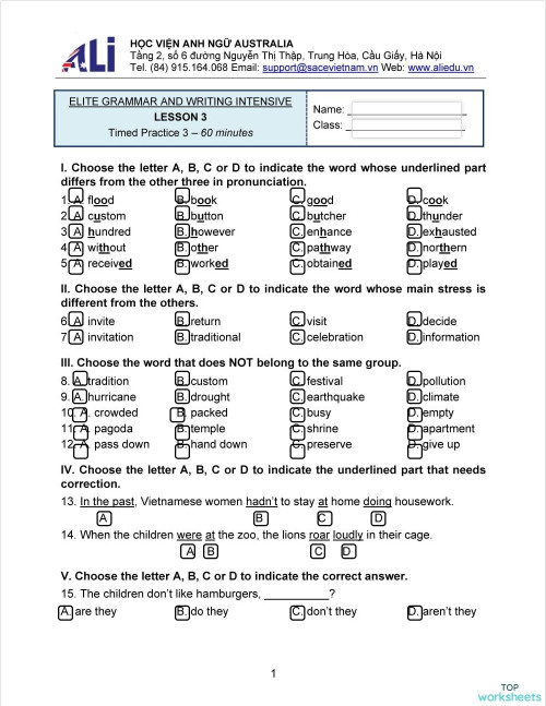 GEB1+ quiz unit 7. Interactive worksheet | TopWorksheets