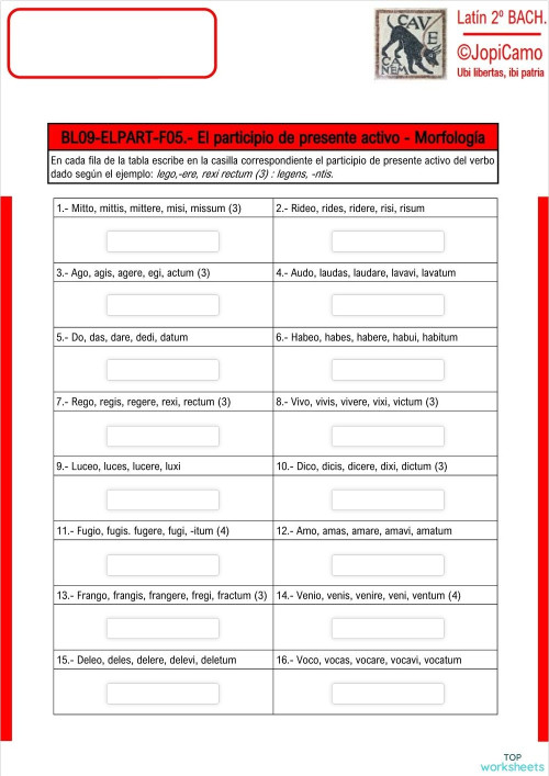 BL09-ELPART-F05.- El participio de presente activo - Escribir ...