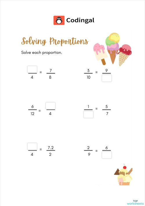 M_G08T03_WC04_Solving Proportions. Interactive worksheet | TopWorksheets