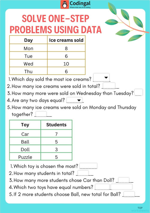 M_G03M33L71_WE03_Solve one-step problems using data. Interactive ...