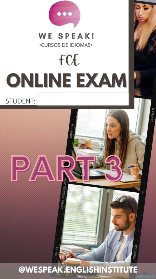 FCE course exam 1 part 3/3. Interactive worksheet | TopWorksheets