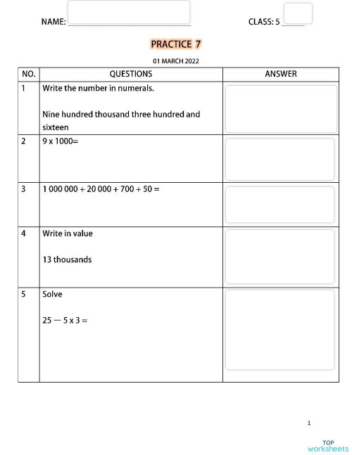 PRACTICE 7. Interactive worksheet | TopWorksheets