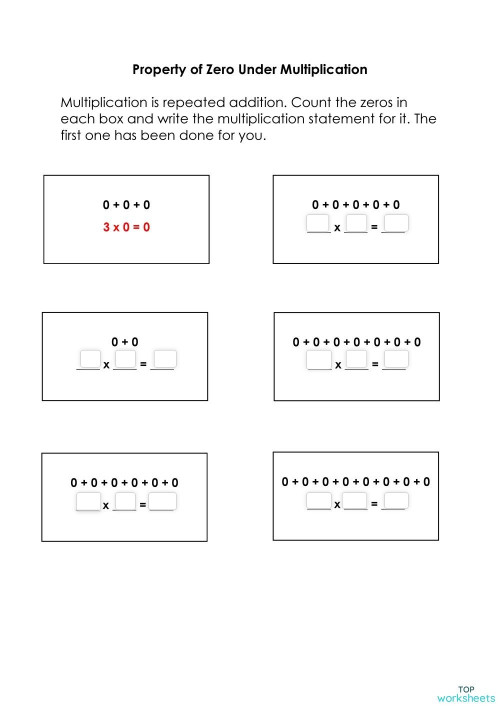 property of zero under multiplication interactive worksheet topworksheets