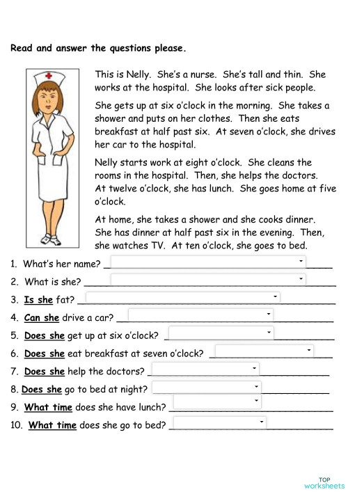 Reading comprehenshion. Interactive worksheet | TopWorksheets