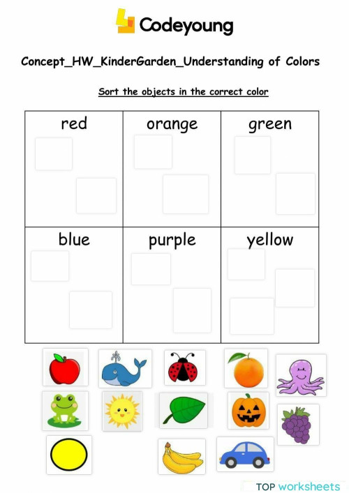 Colors for kg. Interactive worksheet | TopWorksheets