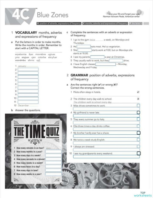 4C- BLUE ZONES- EFELEM. Interactive worksheet | TopWorksheets