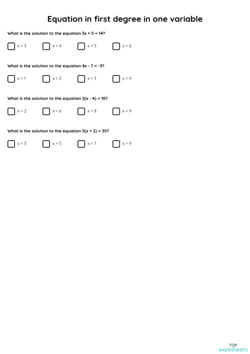 equation-in-first-degree-in-one-variable-interactive-worksheet