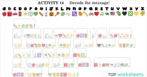Decoding the message. Interactive worksheet | TopWorksheets