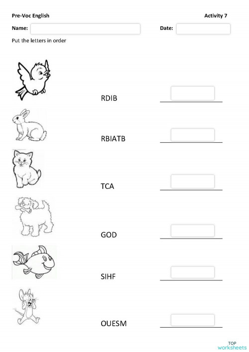 Pets - Activity 7. Interactive worksheet | TopWorksheets