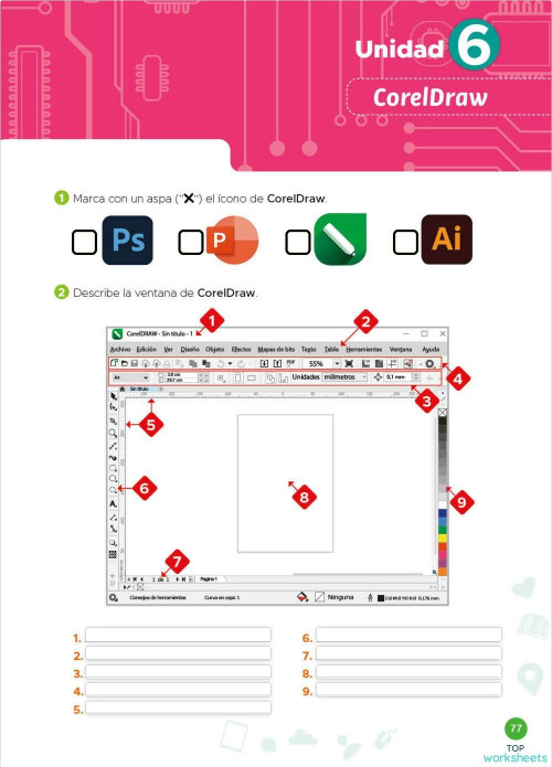 Página 77 - CorelDraw. Ficha interactiva | TopWorksheets