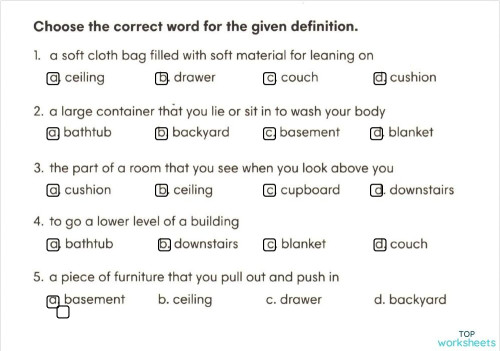 Home part 1. Interactive worksheet | TopWorksheets