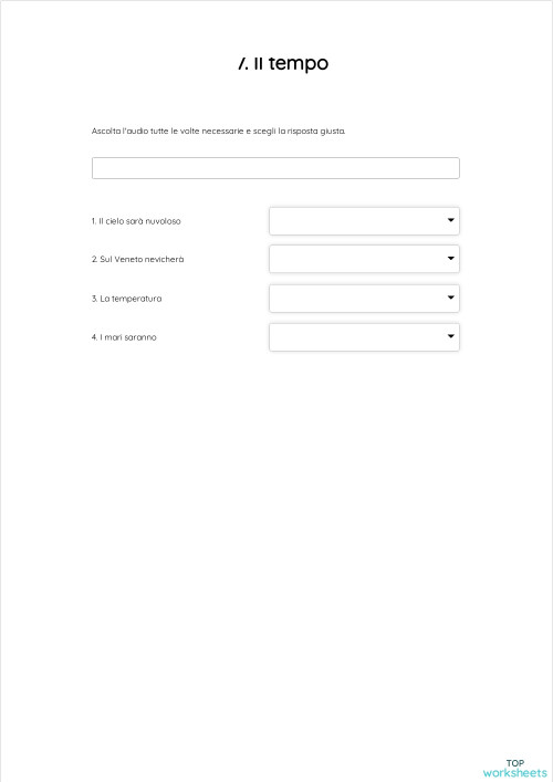 Ascolto Medio. 7 il tempo. Scheda interattiva | TopWorksheets