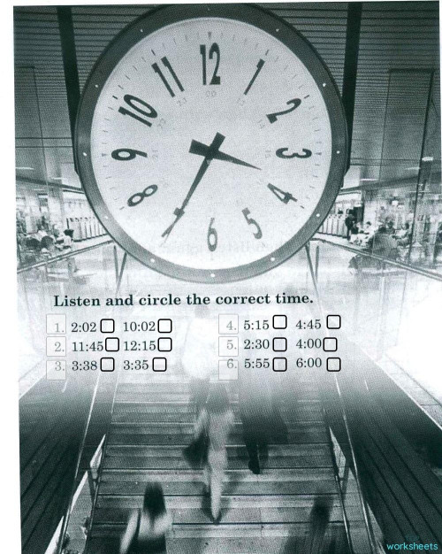 learn to listen time. Interactive worksheet | TopWorksheets