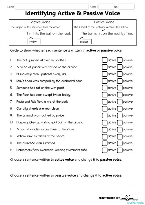 Passive Voice 1. Interactive worksheet | TopWorksheets