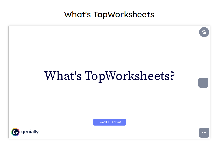 Worksheet with a Genially presentation