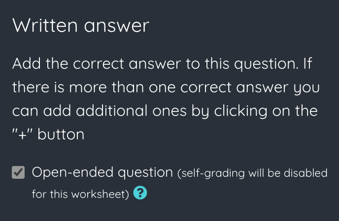 How to add open ended questions